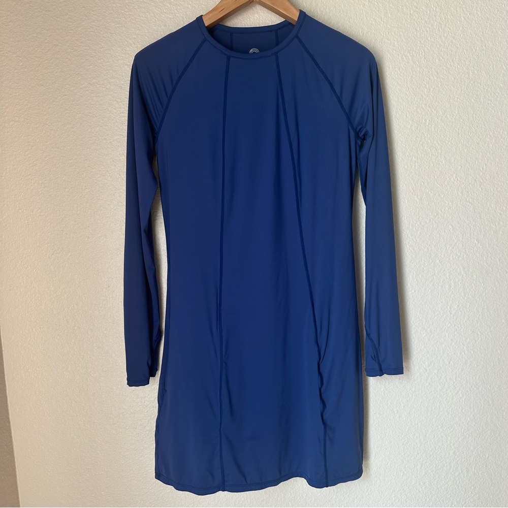 Long Sleeve Swim Cover-Up Dress in Navy